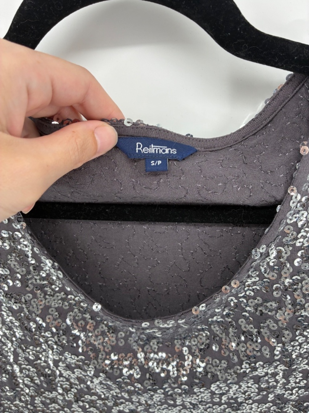 Reitmans Silver Sequin Blouse - Picture 3 of 8